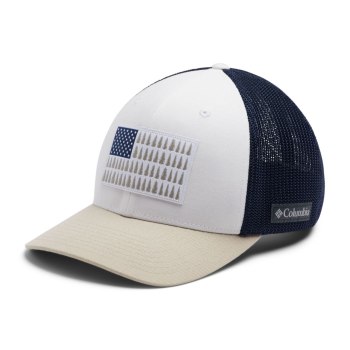Columbia Petten Heren, Mesh Tree Flag Ball Wit DonkerGrijs Khaki, 20UIBWDKC